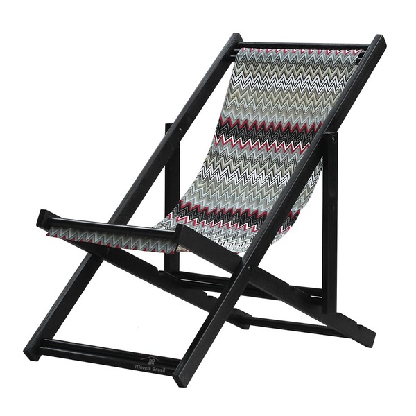 Espreguiçadeira Preguiçosa Dobrável Black Sb-chevron Vermelho