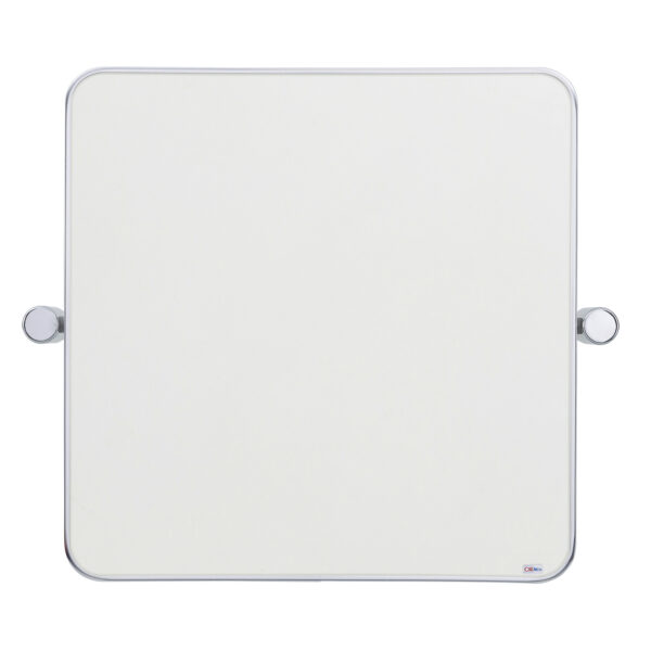 Espelho para Banheiro Retangular Com Moldura Prata 51,5x60,5 cm Inclinável Crismetal