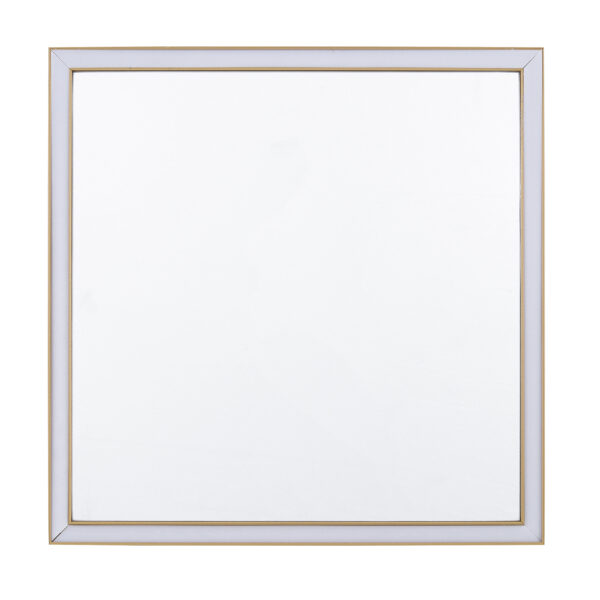 Espelho para Banheiro com LED Quadrado com Moldura Bivolt Bivolt Dourada 40x40 cm Serena Spot Line