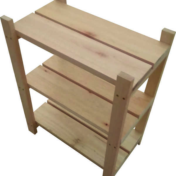 Estante Modular 3 Prateleiras Madeira Maciça 65x50x29 Cm L12 Cm Neonx - Sem Pintura