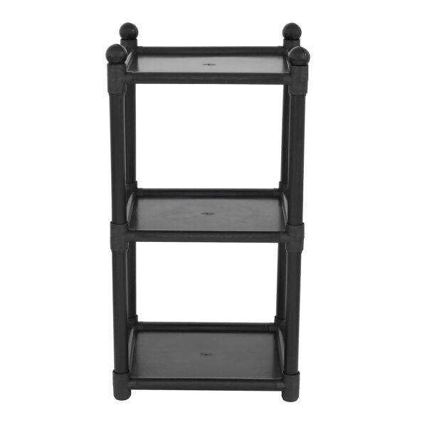 Estante de Plástico Polipropileno com 3 Prateleiras Preta 78x35x31cm 15kg São Bernardo | Leroy Merlin