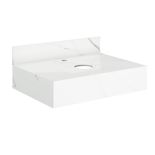 Pia Banheiro Porcelanato Bancada 60cm Sem Cuba Branco