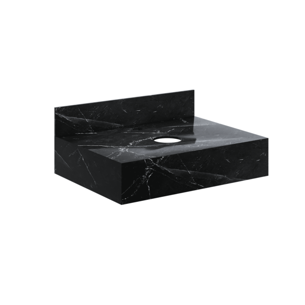 Pia Banheiro Porcelanato Bancada 60cm Sem Cuba Preto