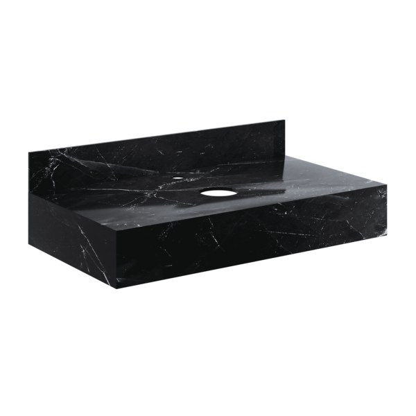 Pia Banheiro Porcelanato Bancada 80cm Sem Cuba Preto  (0)