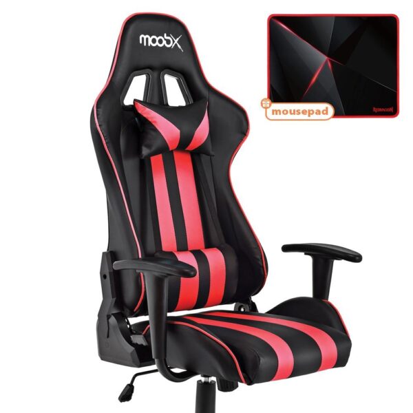 Kit Cadeira Gamer Moob Nitro com Mousepad Redragon Preto/Vermelho