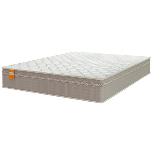 Colchão Casal Molas Qatar 138x188x22cm Bege/Branco Inducol – Suporta Até 200 Kg Por Pessoa