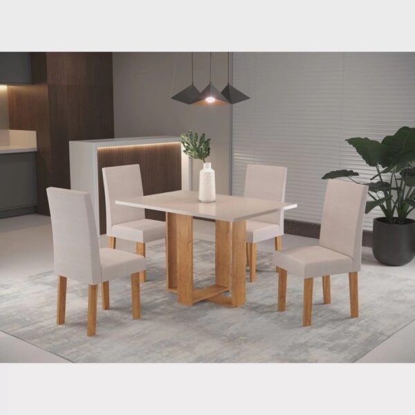 Conjunto Sala de Jantar Mesa Romantic com 4 Cadeiras Venus Viero