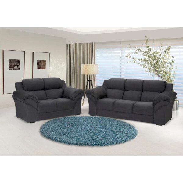 Conjunto Sofá Windsor Velut Cinza 3 e 2 Lugares 2,04m e 1,59m – King House