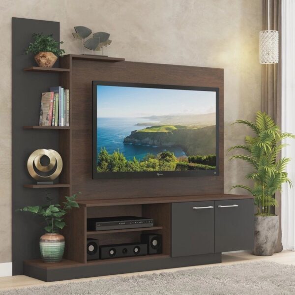 Estante Home para TV até 55 Polegadas com Nichos 2 Portas Havana