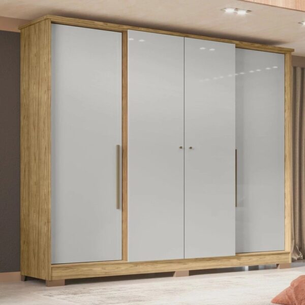 Guarda Roupa Casal 4 Portas 2 Gavetas Mônaco Espresso Móveis