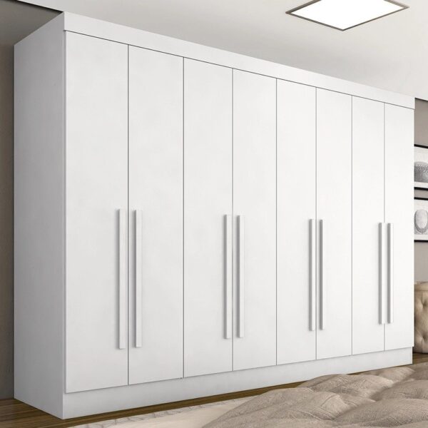 Guarda Roupa Casal Mayra 8 Portas Branco – Moveis Arapongas