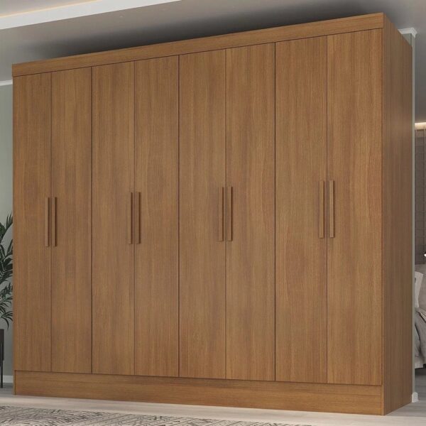 Guarda-roupa Casal 100% mdf 8 Portas 4 Gavetas Jatobá Yescasa