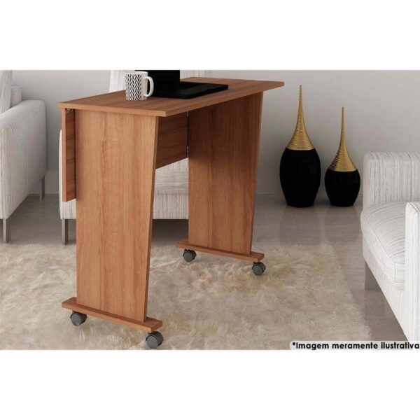 Mesa Multiuso Escritório Dobrável Me4117 c/ Rodízios Amêndoa – Tecno Mobili