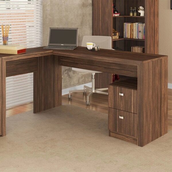 Mesa Para Escritório 2 Gavetas Tecno Mobili Me4129
