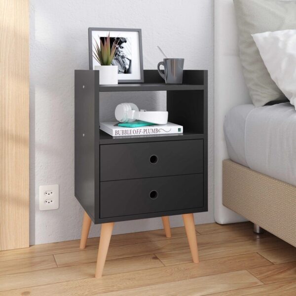 Mesa de cabeceira Retrô Dream Plus – Preto – Mania
