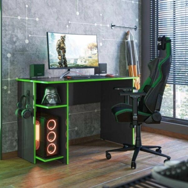 Mesa p Escritorio E Gamer Preto Foscoverde