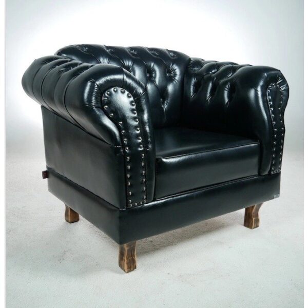 Poltrona Chesterfield Duque – Corano Preto / Sala – Recepção – Barbearia