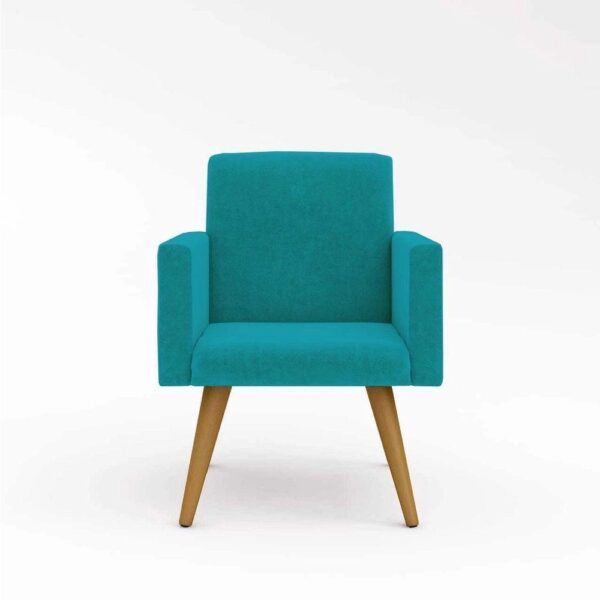 Poltrona Decorativa – Escritório – Recepção – Balaqui Decor Cor azul-turquesa