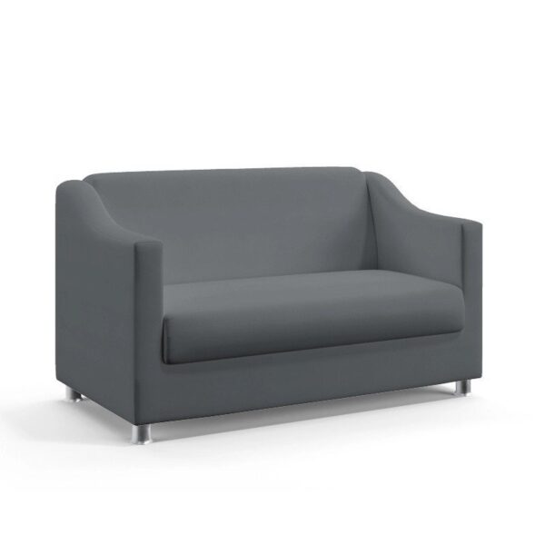 Poltrona Namoradeira Decorativa Estofada Alya Sued Cinza Aradecor